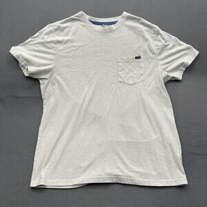 Chubbies Shirt Mens Medium White Pocket Crewneck Tagless Cotton Poly Soft‎ Basic